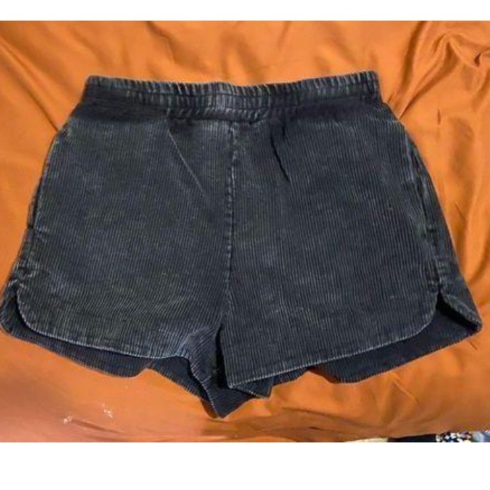 She + Sky Black Corduroy Shorts